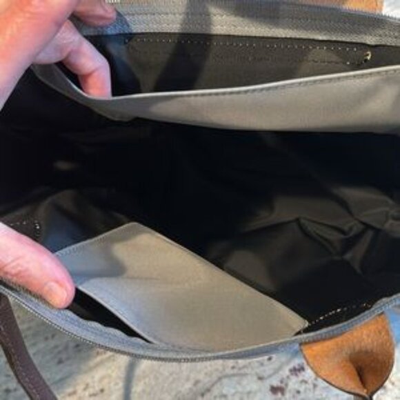 NWT Large Longchamp Le Pliage Original Turtledove Grey Tote Canvas Handbag - Picture 6 of 11